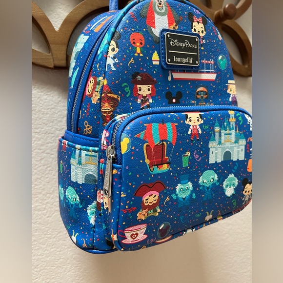 New LOUNGEFLY DISNEY PARKS mini backpack purse Pirates haunted mansion teacups - Picture 4 of 9